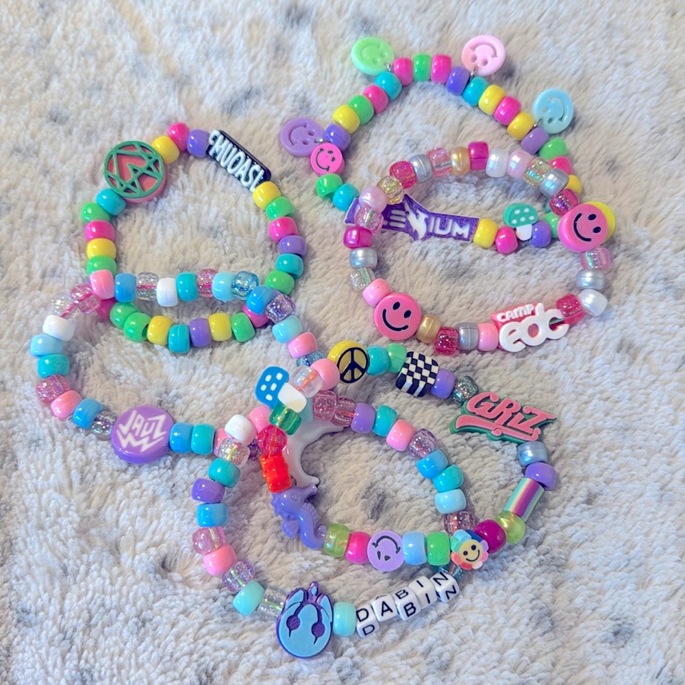 Kandi Bracelets EDM Artist 6 Pack Illenium Griz Dabin Alison Wonderland Jauz EDC
